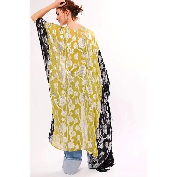 FREE PEOPLE FLORENCE KIMONO STEVIE NICKS STYLE! One Size Metallic NWT Very Rare! - Picture 1 of 9